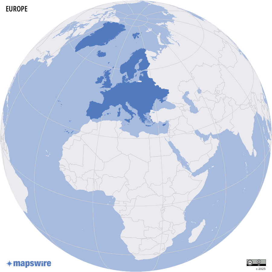 Where is Europe located?