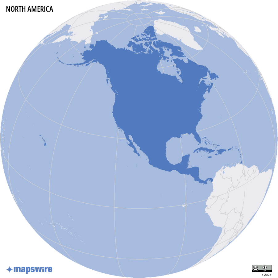 Where is North America located?